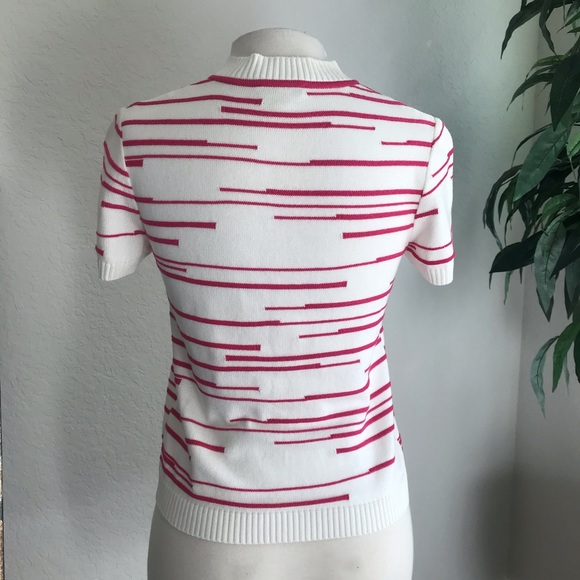 St. John Sport Full Zip Cardigan Sweater Size 2 Petites Santana Knit Hot Pink - Picture 4 of 14